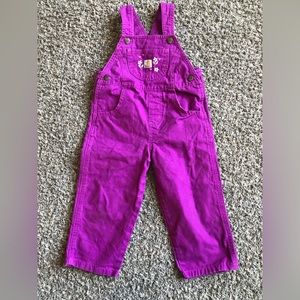 Toddler girls Carhartt overalls bih purple embroidered floral